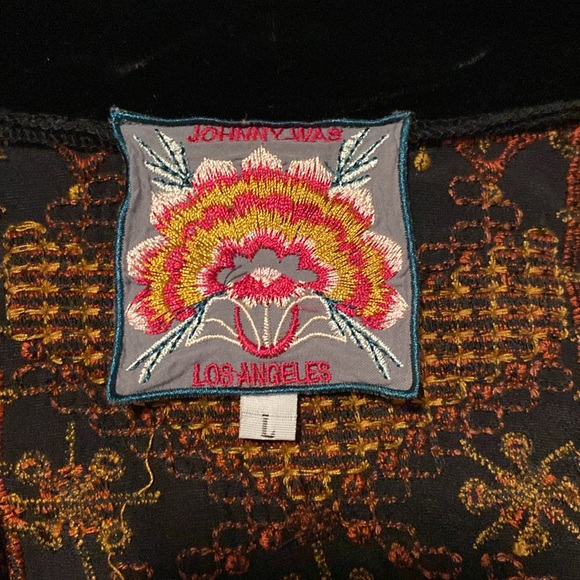 Johnny Was embroidered velvet shawl - Picture 2 of 6